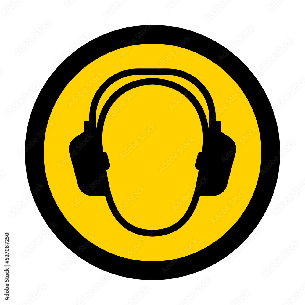 Hearing Protection Symbol Floor Sign Hearing Protection Symbol Floor Sign