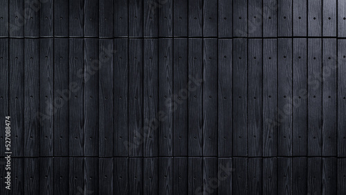 Black Wooden planks background. Wooden ceiling Wood texture photo