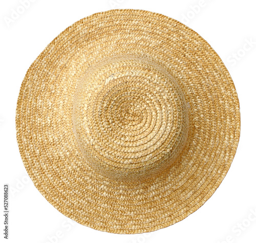 top view of straw hat