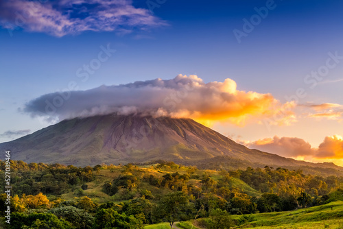 Arenal volcano under the clouds, Costa Rica.