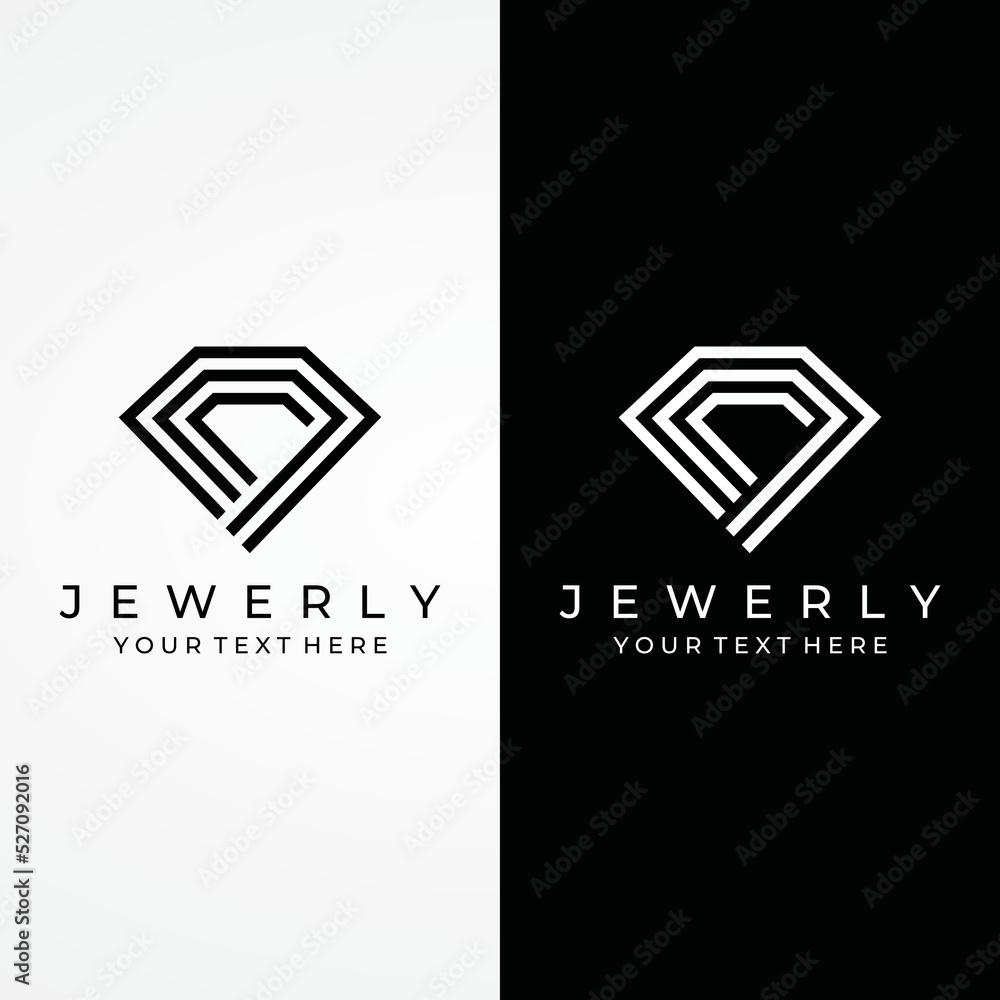 Jewelry ring abstract logo template design with luxury diamonds or gems.Isolated on black and white background.Logo can be for jewelry brands and signs. Jewelry ring abstract logo template design with luxury diamonds or gems.Isolated on black and white background.Logo can be for jewelry brands and signs.
