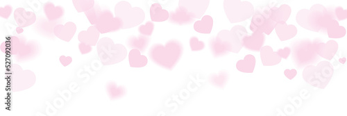 Pink hearts illustration on a white background - love heart for valentines day background - design banner photo