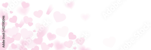 Pink hearts illustration on a white background - love heart for valentines day background - design banner