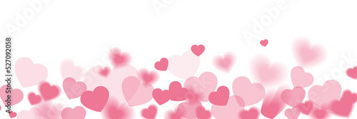 Pink hearts illustration on a white background - love heart for valentines day background - design banner photo