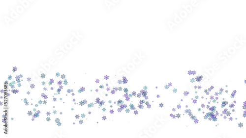 Fototapeta Naklejka Na Ścianę i Meble -  Semi-transparent purple and blue isolated snowflakes