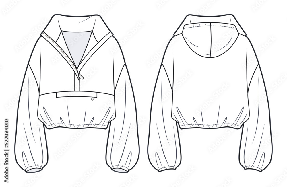 Oversized cottonfleece hoodie technical  Stock Illustration 70109430   PIXTA