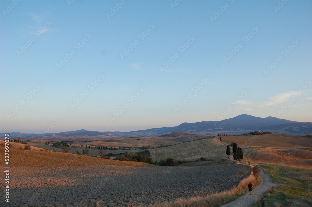 hilly landscape in Tuscany, Italy (place of the gladiator film)
