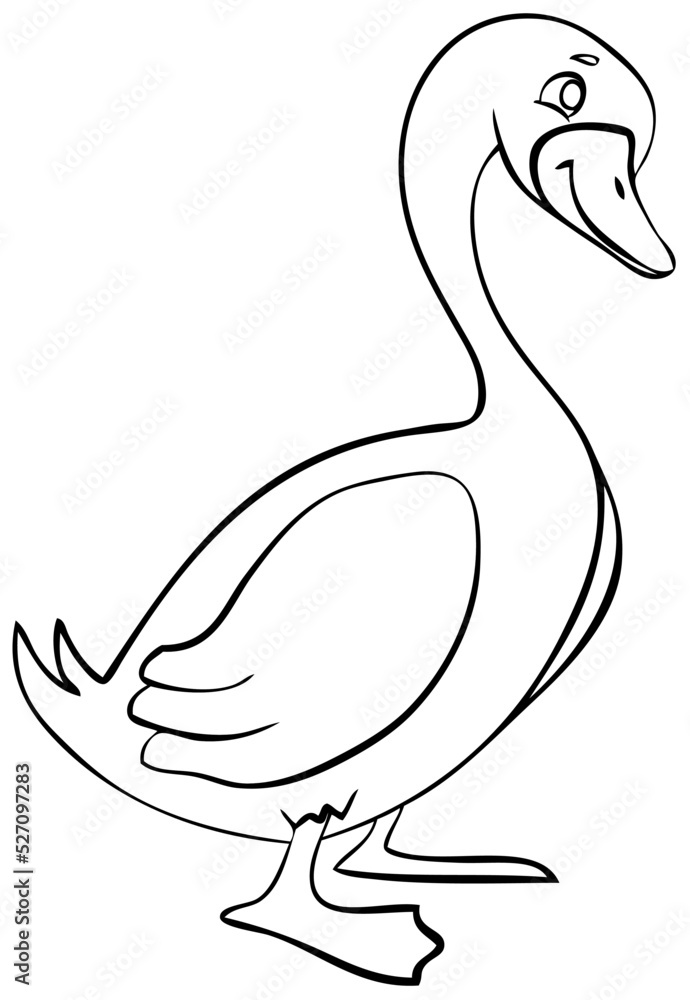 Fototapeta premium Goose. Element for coloring page. Cartoon style.