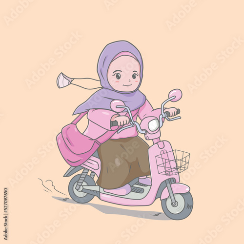 muslim girl riding motorcycle
