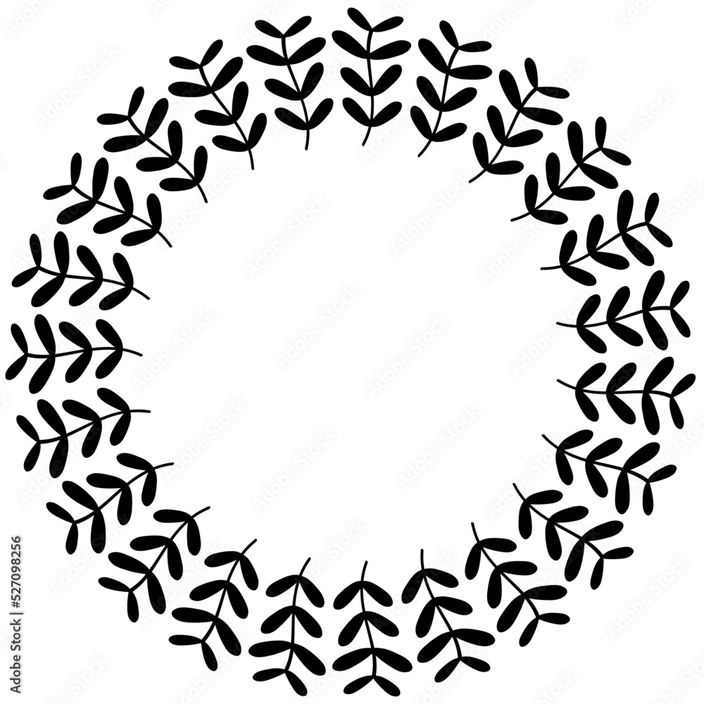 Fototapeta premium floral leaves round frame 