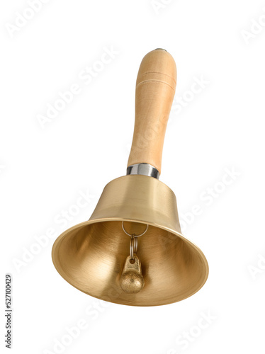 Hand bell isolated on white backgroung photo