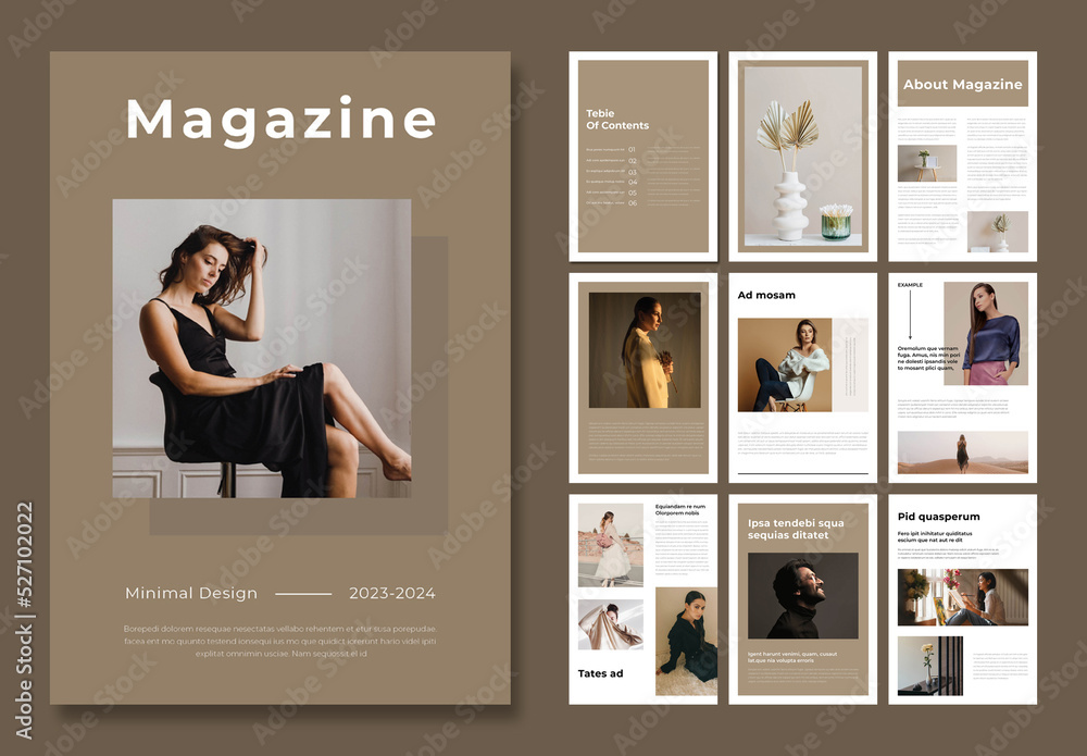 Minimal Magazine Layout Stock Template | Adobe Stock