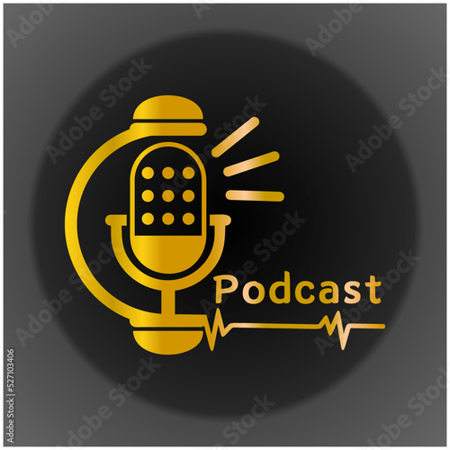 PODCAST LOGO AUDIO GOLD COLOR