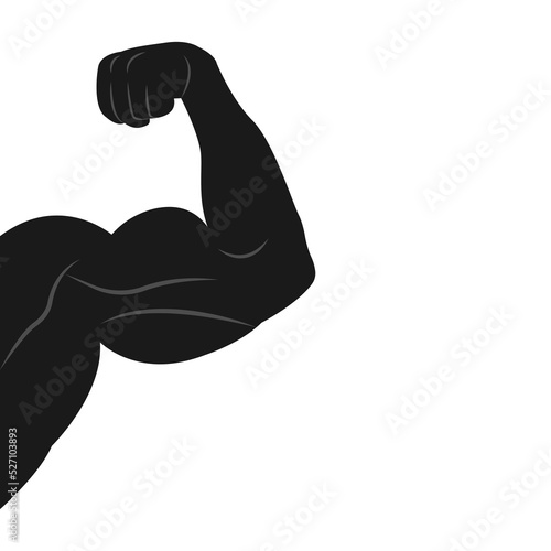 Power hand, muscular arm, bicep. Gym, wrestling, powerlifting, bodybuilding, champion, sport symbol