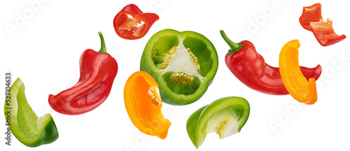 Fototapeta Naklejka Na Ścianę i Meble -  Sweet bell peppers isolated on white background