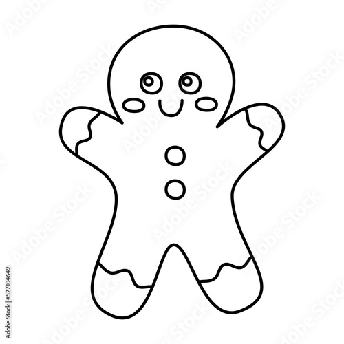 Holiday gingerbread man cookie icon.