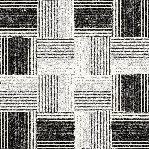 Monochrome Grain Stroke Textured Checked Pattern