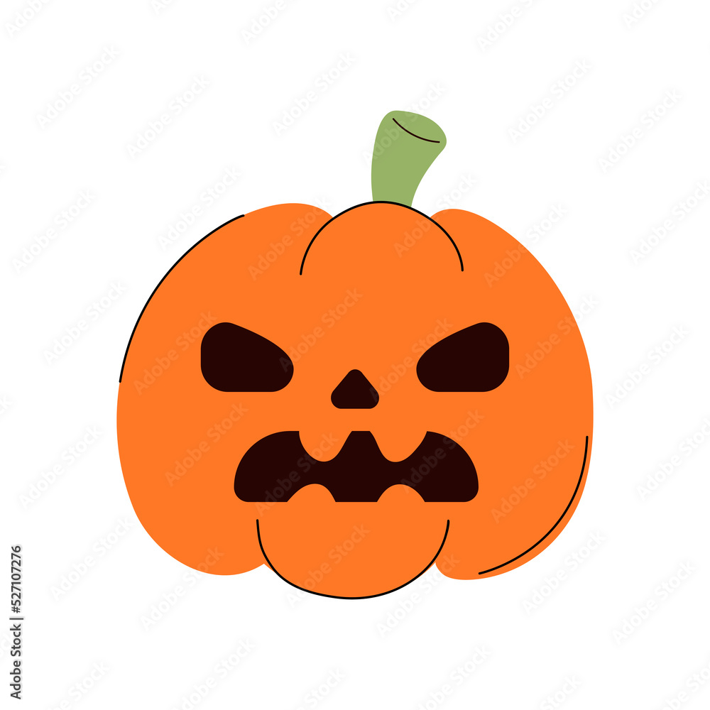 custom made wallpaper toronto digitalPumpkin halloween decoration vector flat Illustration.