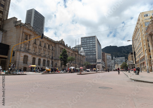 19th avenue with San Francisco Palace and Colombian central bank in bogota downtown city