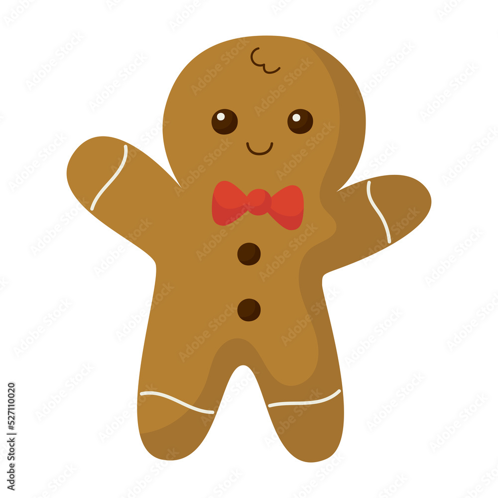 Fototapeta premium Holiday gingerbread man cookie icon.