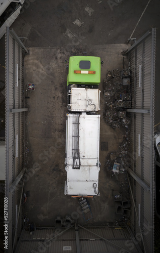 Generic aerial view of a rubbish collection vehicle