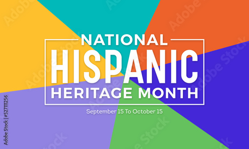 National hispanic heritage month. Hispanic heritage month horizontal banner template with colorful text on white background. Vector illustration.
