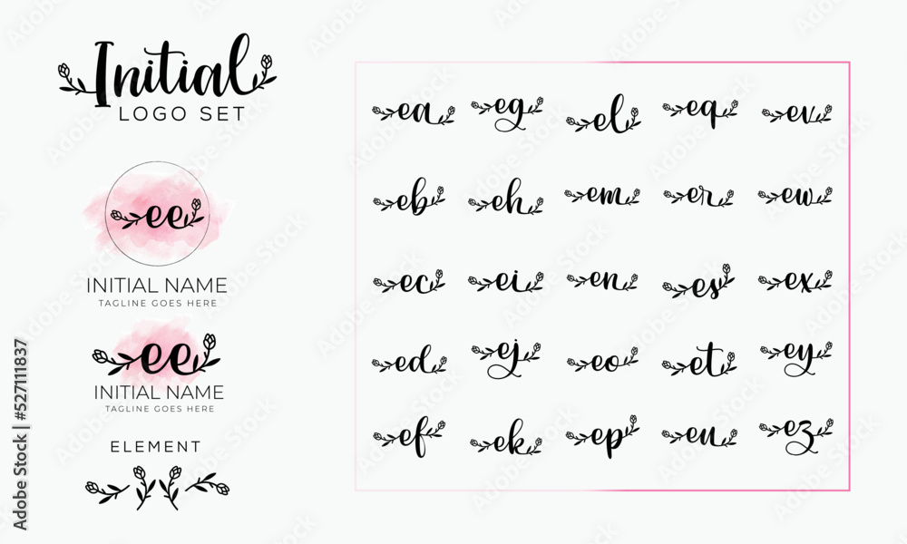 Feminine initial letter logo collection. vector illustration Feminine initial letter logo collection. vector illustration