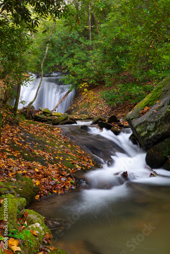 Waterfall in Autumn Forest