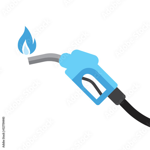 Natural gas fuel dispenser in simple flat style. Vector illustration isolated on white background. Alternative fueling