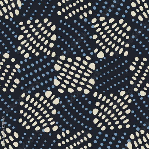 Abstract Irregularly Dotted Checked Pattern