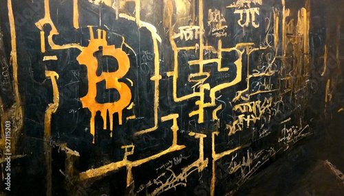 Bitcoin crypto currency graffiti 