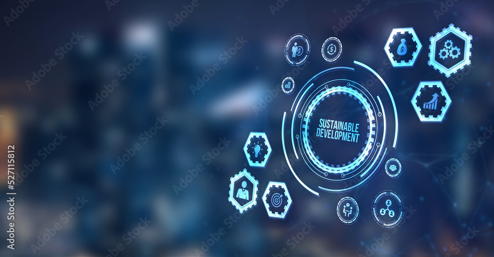 Internet, business, Technology and network concept. SUSTAINABLE DEVELOPMENT inscription, cloud technology concept. 3d illustration. Internet, business, Technology and network concept. SUSTAINABLE DEVELOPMENT inscription, cloud technology concept. 3d illustration.