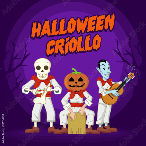 Halloween criollo Perú, monsters making music