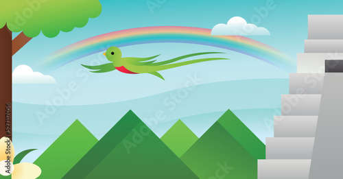 Guatemala landscape illustration