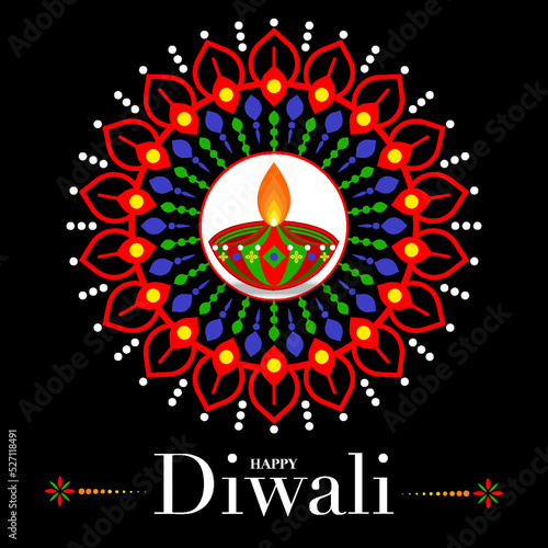 Happy Diwali, Deepavali or Dipavali the Indian festival Celebration flat design.