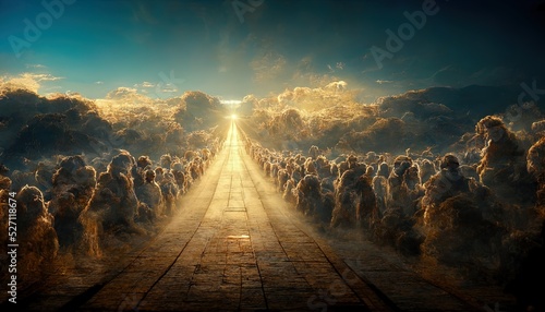 Obraz na płótnie illustration reception at the gates of heaven