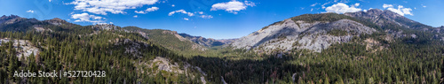 Panorama of Ebbetts pass in the high sierra nevada mountains of California 