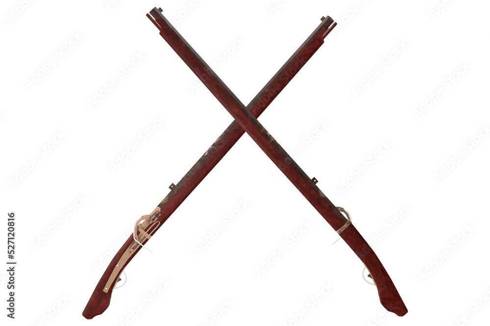 3d-renders old gun weapon × on a white background 3d-renders old gun weapon × on a white background