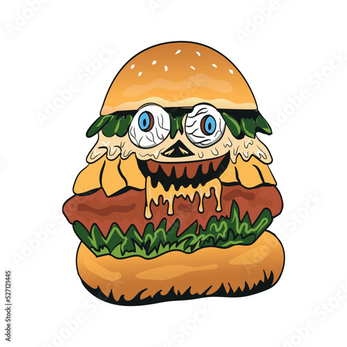 Halloween burger illustration