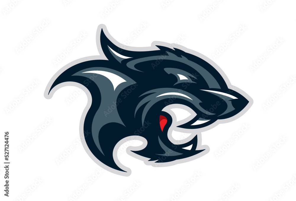 Logo of a aggressive dog werewolf panther cat for a sport or egames team Logo of a aggressive dog werewolf panther cat for a sport or egames team