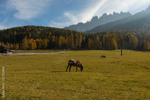 Autumn Season in the Italian Dolomites, Bolzano Italy © raul77