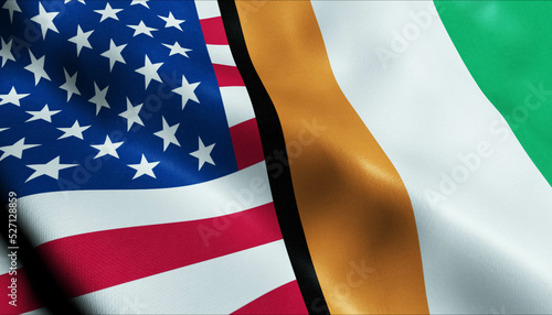 United States of America and Ivory Coast Merged Flag Together A Concept of Realations