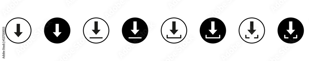 Download icon vector. Simple download icon on a white background. Vector illustration eps10 Download icon vector. Simple download icon on a white background. Vector illustration eps10