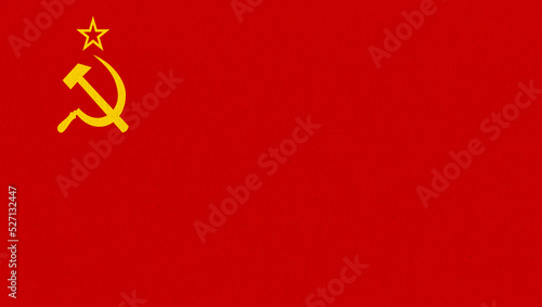 Soviet Flag grange. red flag of USSR. flag of non-existent state. retro symbol. photo