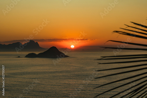 sunrise in rio de janeiro (pedra da tartarura) at Praia da Barra and Pedra da Gavea