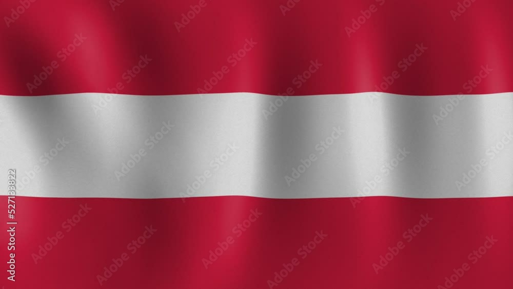 Austria flag waving, closeup background. 2D animation Austria flag waving, closeup background. 2D animation