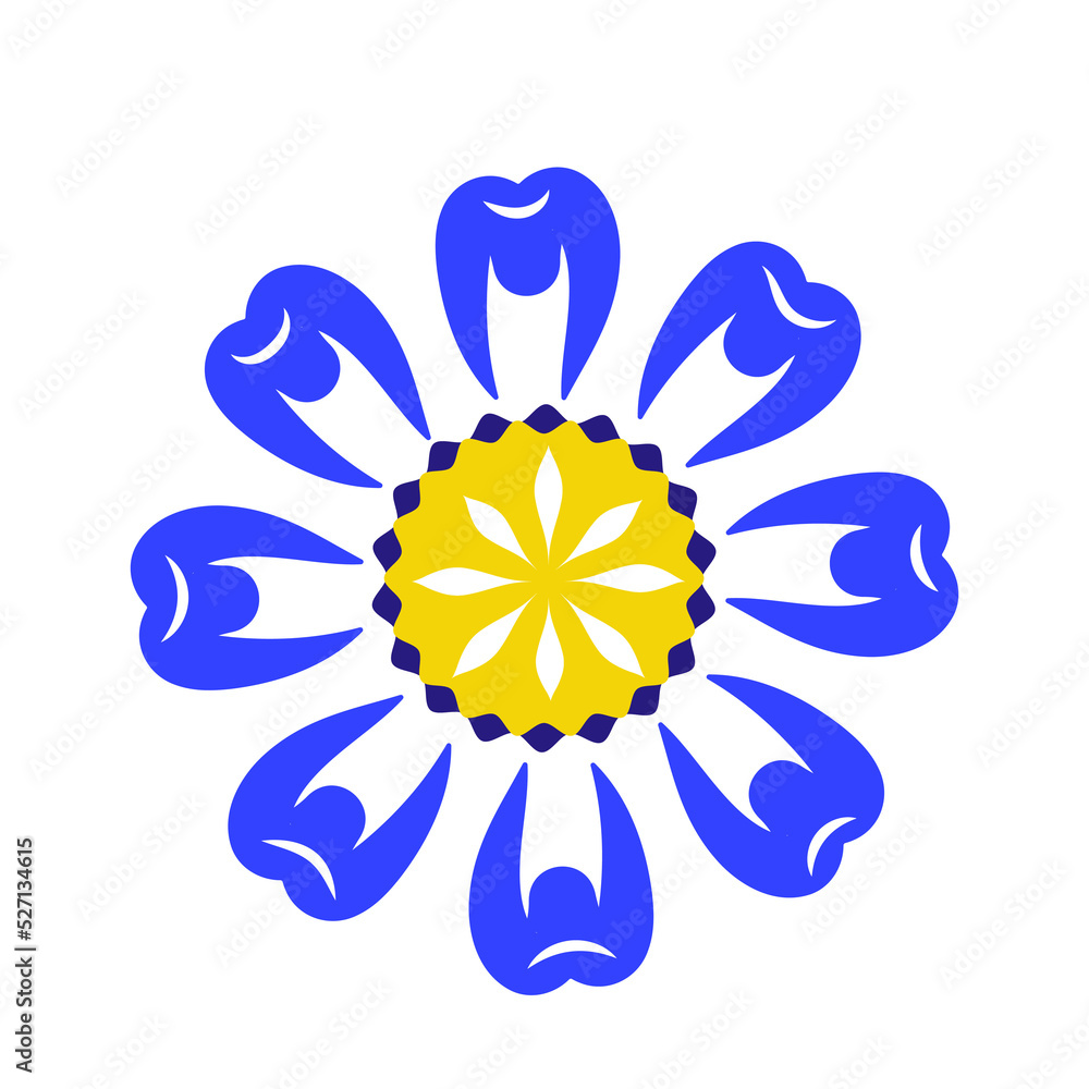 Abstract flower in the colors of the Ukrainian national flag. Floral plant flat icon Abstract flower in the colors of the Ukrainian national flag. Floral plant flat icon