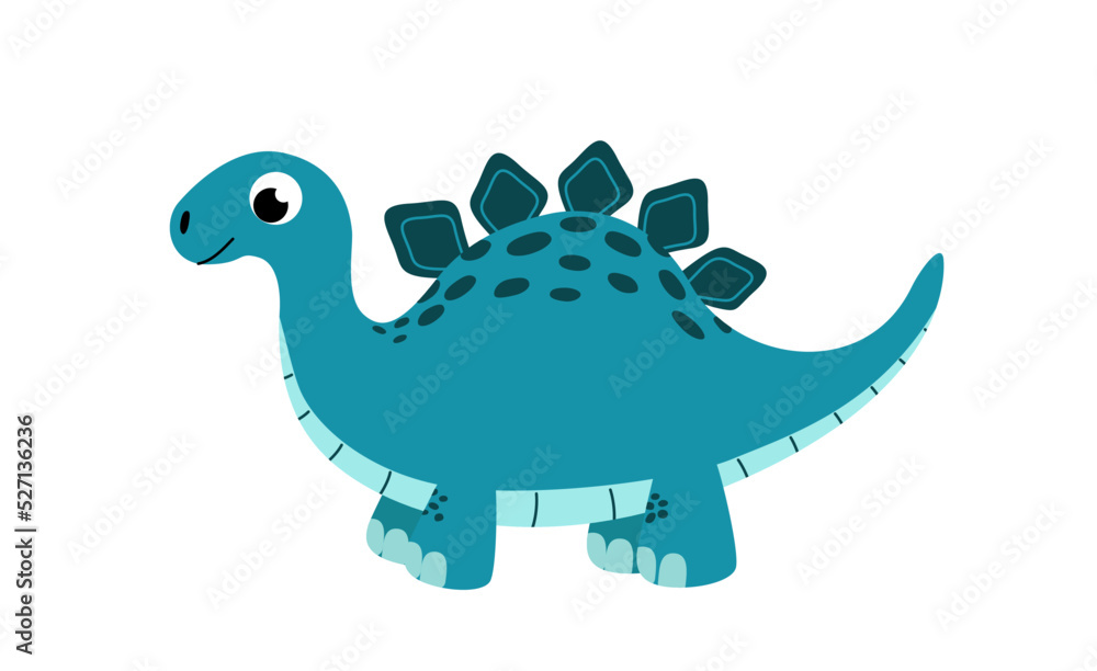 Dinosaur. Stegosaurus. Cute dino. Flat, cartoon, vector Dinosaur. Stegosaurus. Cute dino. Flat, cartoon, vector