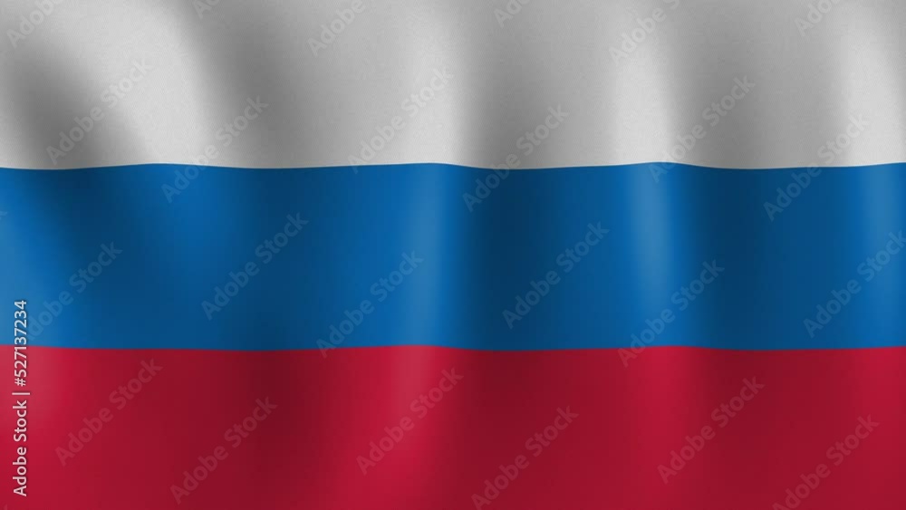 Russian flag waving, closeup background. 2D animation Russian flag waving, closeup background. 2D animation