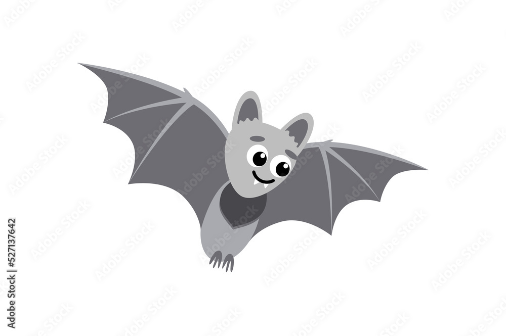 Funny bat. Cute bat. Flat, cartoon, vector Funny bat. Cute bat. Flat, cartoon, vector